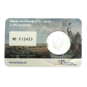 Nederland; 5 euro; 2015; Het Waterloo Vijfje in Coincard (BU)