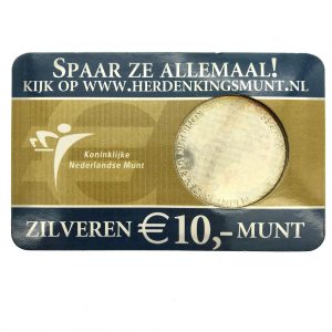 Nederland; 10 euro; 2005; De Jubileummunt in Coincard (UNC)